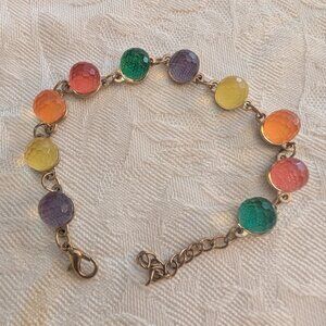Vintage Fun Candy colored faceted bead bracelet